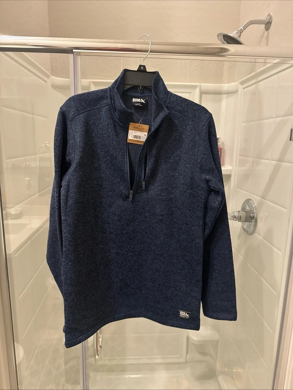 Eddie Bauer Men’s Navy Quarter-Zip Fleece Pullover